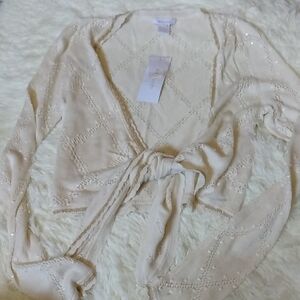 Artisan Cream Knit Tie-Front Cardigan